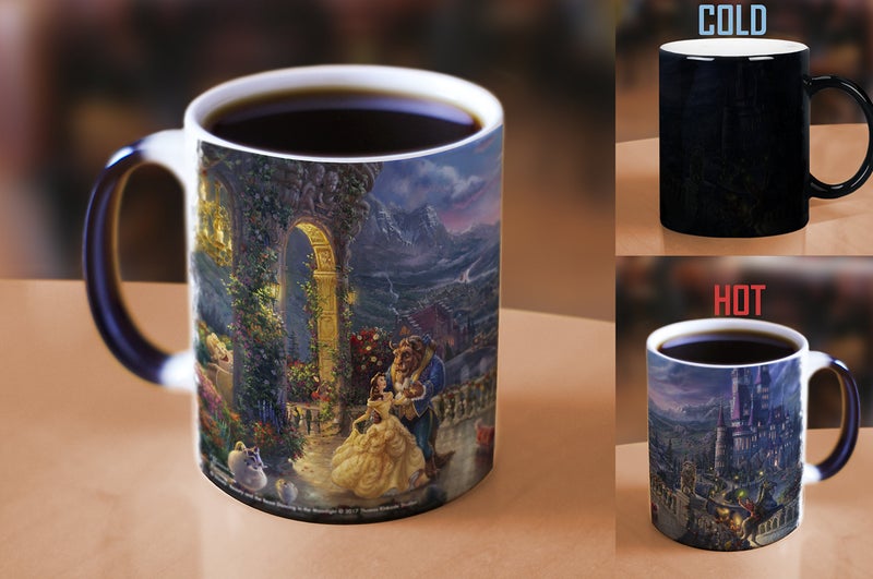 Morphing Mugs Disney - Beauty and the Beast - Dancing in the Moonlight - Thomas Kinkade - One 11 oz Color Changing Heat Sensitive Ceramic Mug â€“ Image Revealed When HOT Liquid Is Added! - Image 2
